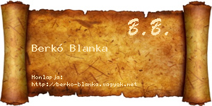Berkó Blanka névjegykártya