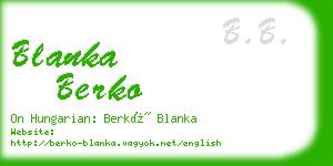 blanka berko business card